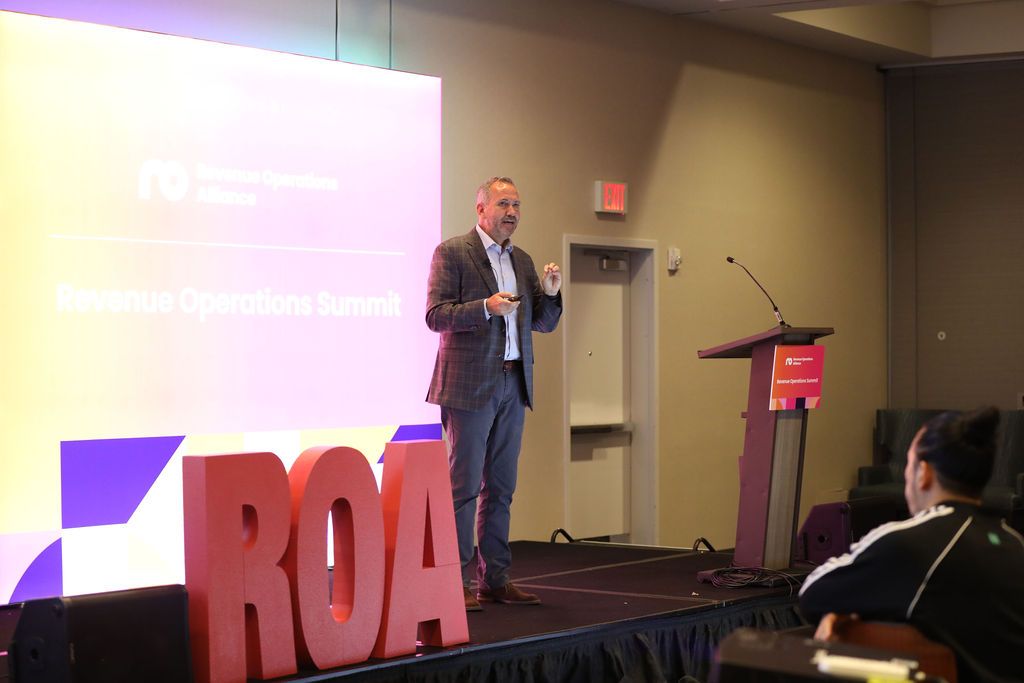 Mike Lee, Senior Director of Global Revenue Operations, at Reality Labs, Meta, at the Revenue Operations Summit in San Francisco