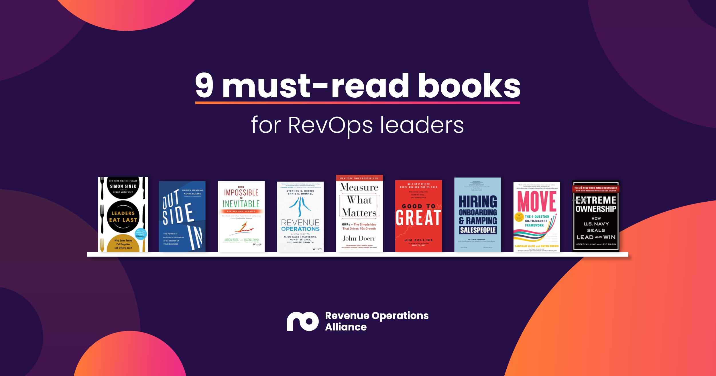 9 must-read books for RevOps leaders, with each book cover shown.